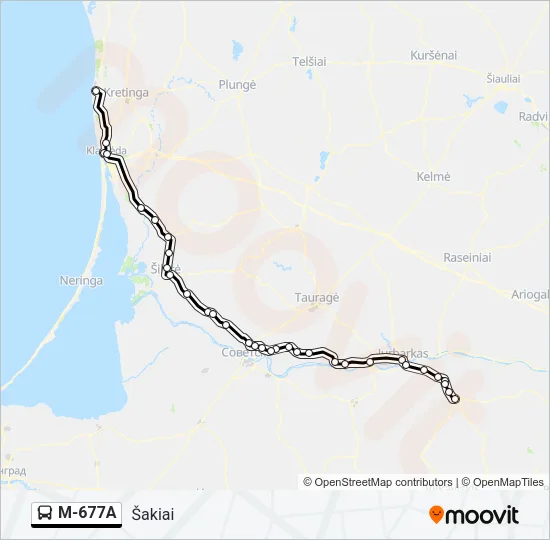 M-677A Bus Line Map