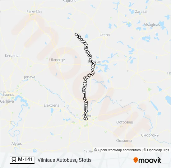 M-141 Bus Line Map
