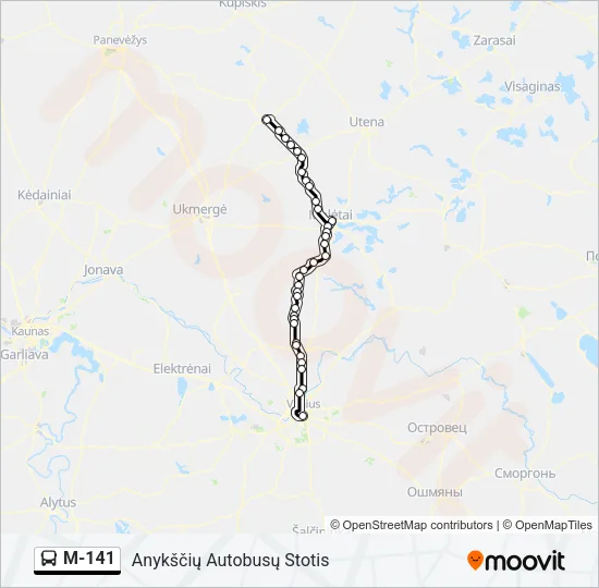 M-141 Bus Line Map