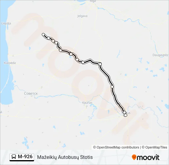 M-926 Bus Line Map
