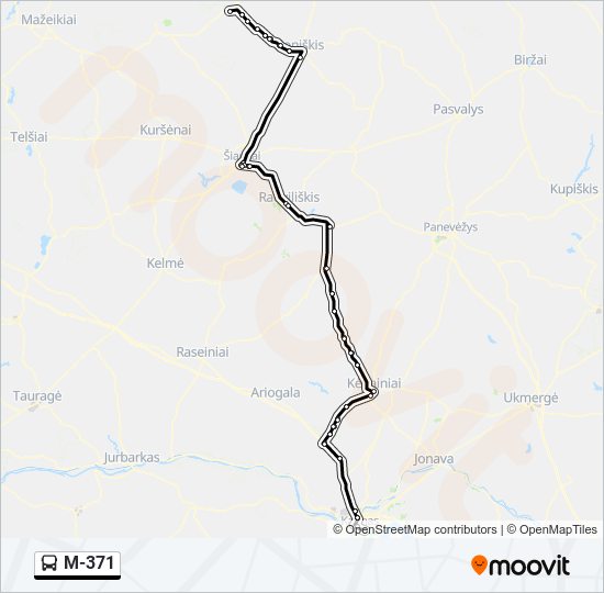 M-371 bus Line Map