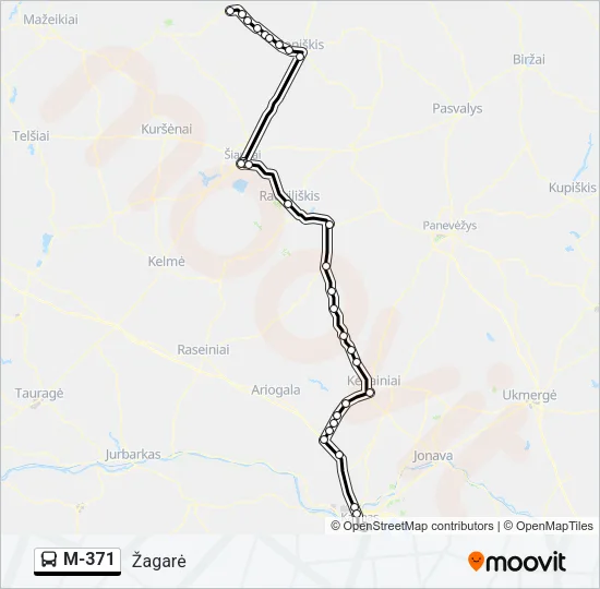 M-371 Bus Line Map