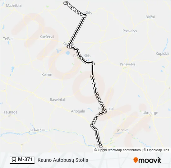 M-371 Bus Line Map