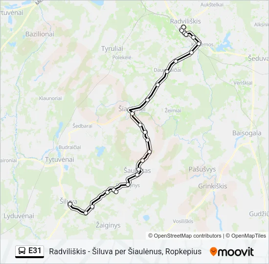 E31 Bus Line Map