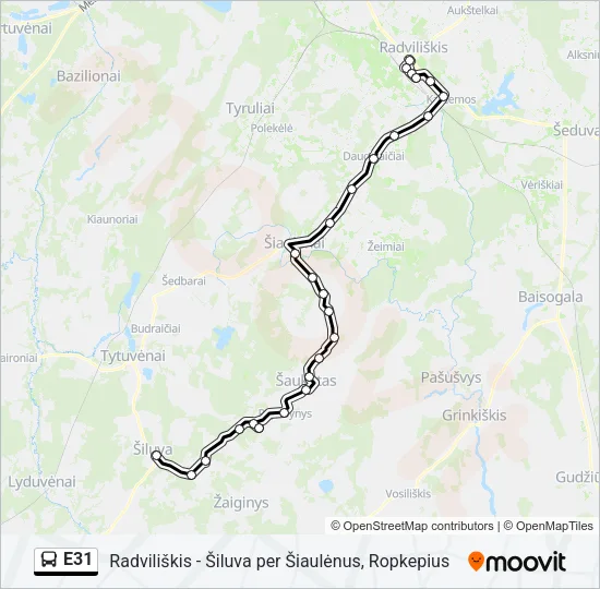 E31 Bus Line Map