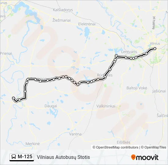 M-125 Bus Line Map