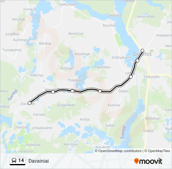 14 Bus Line Map