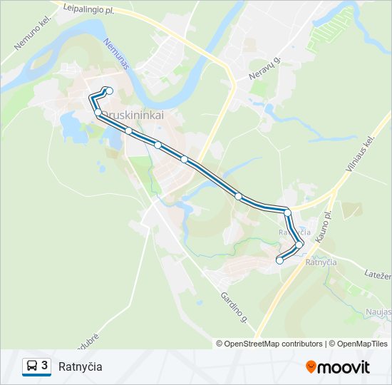 Автобус 3: карта маршрута