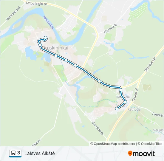 3 Bus Line Map
