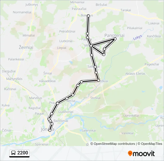 Автобус 2200: карта маршрута