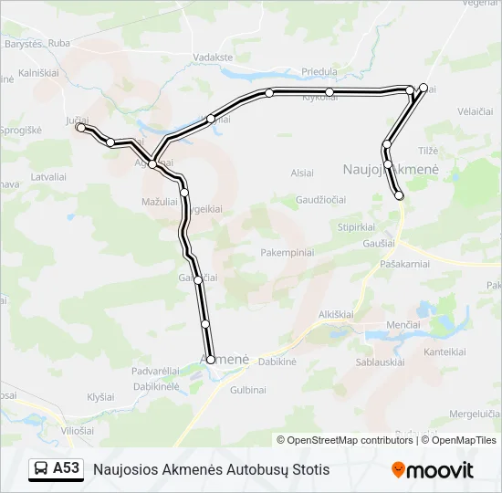 A53 Bus Line Map