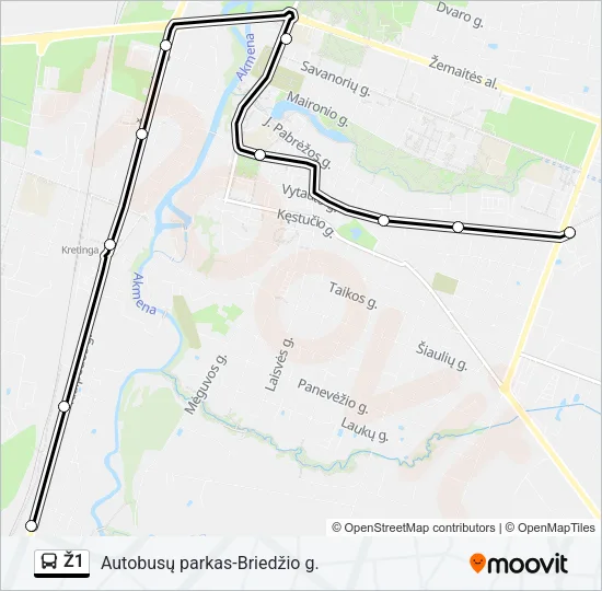 Ž1 Bus Line Map