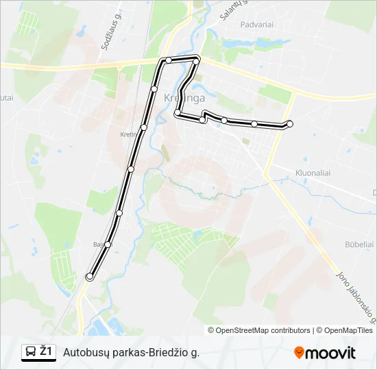 Ž1 Bus Line Map