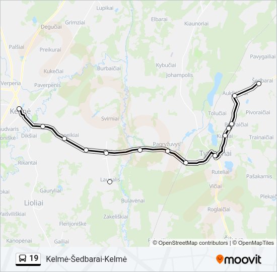 Автобус 19: карта маршрута