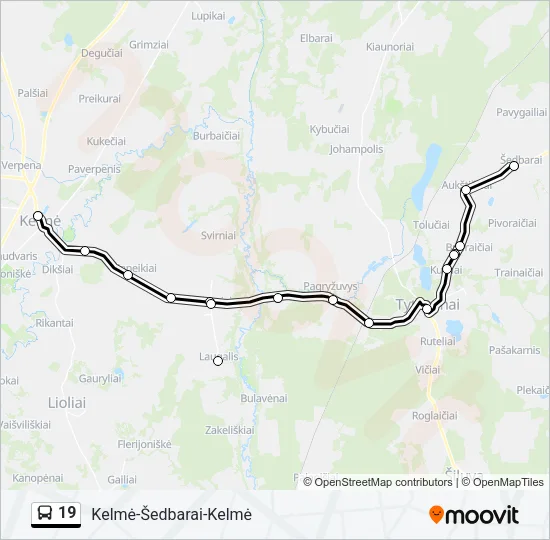 19 Bus Line Map