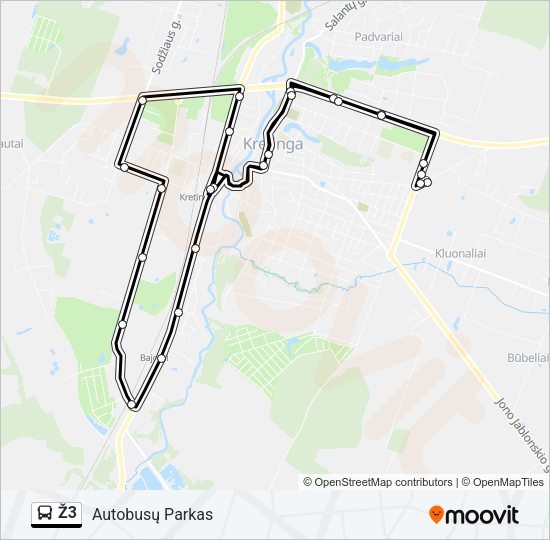 Ž3 Bus Line Map