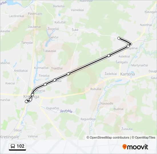 102 Bus Line Map
