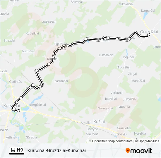 N9 Bus Line Map