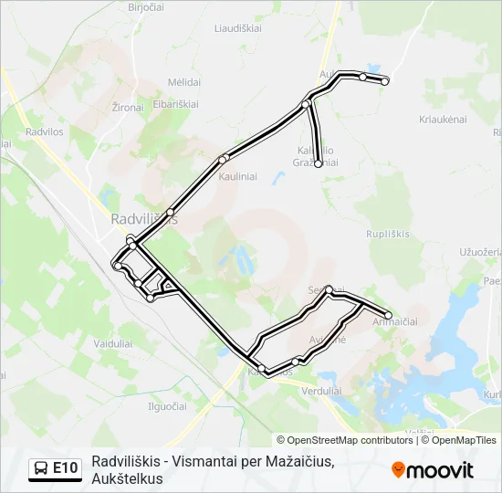 E10 Bus Line Map