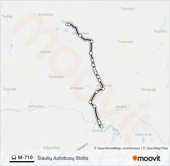 M-710 Bus Line Map