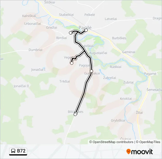 B72 Bus Line Map
