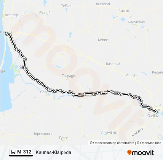 M-312 Bus Line Map
