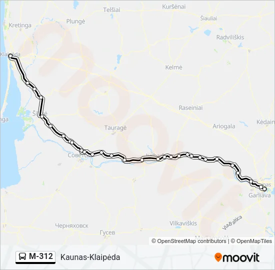 M-312 Bus Line Map