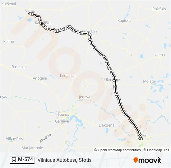 M-574 Bus Line Map