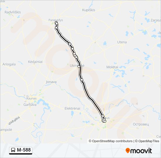 M-588 bus Line Map