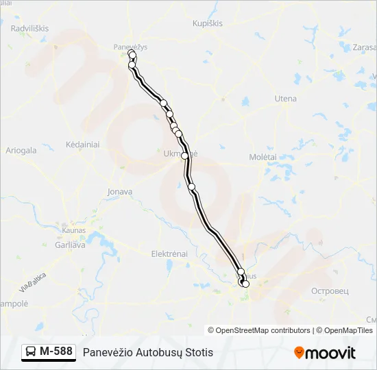 M-588 Bus Line Map