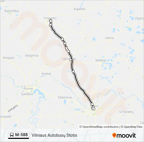 M-588 Bus Line Map