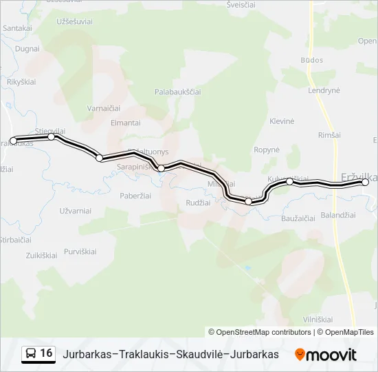 Автобус 16: карта маршрута