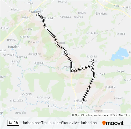 16 Bus Line Map
