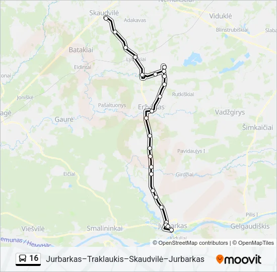 16 Bus Line Map