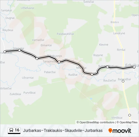 16 Bus Line Map