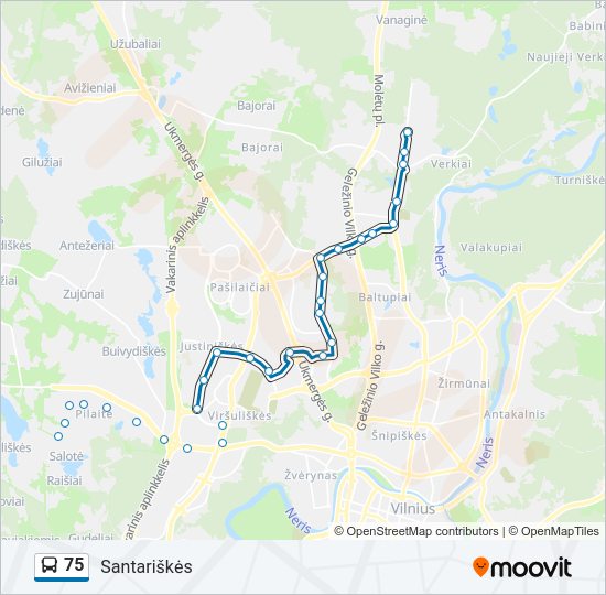 75  kelionės žemėlapis