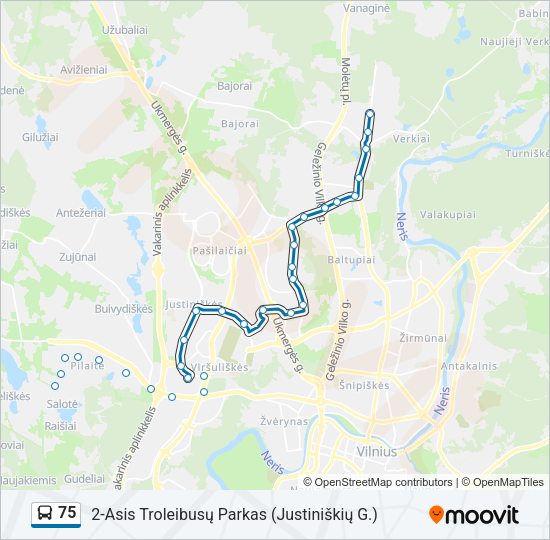 75  kelionės žemėlapis