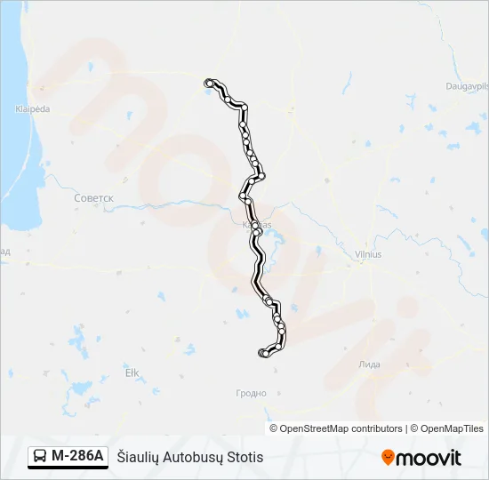 M-286A Bus Line Map