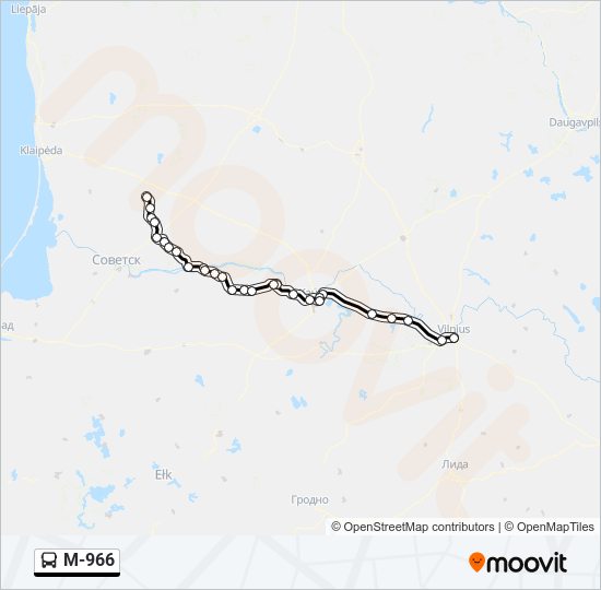 Автобус M-966: карта маршрута