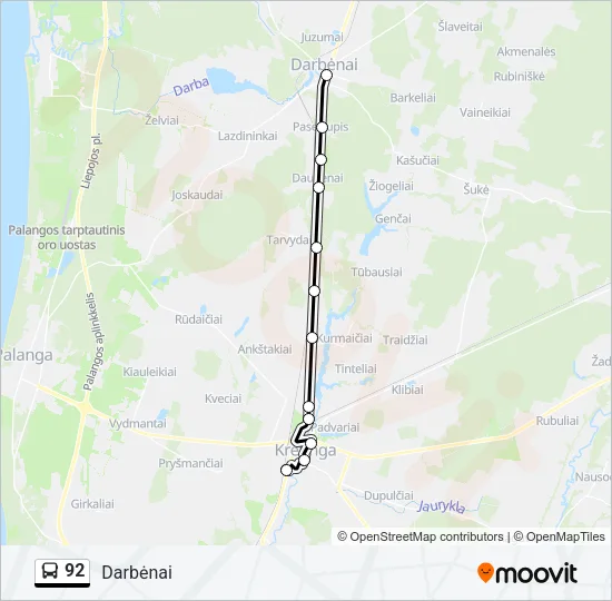 92 Bus Line Map