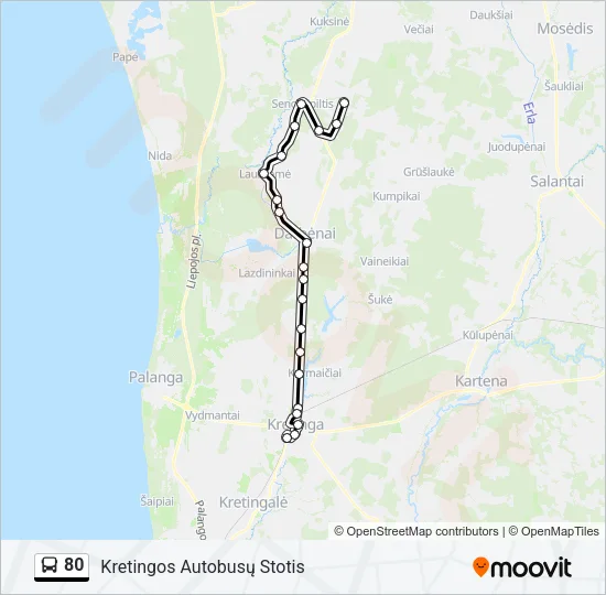 80 Bus Line Map