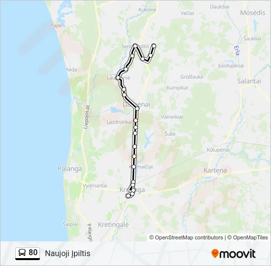 80 Bus Line Map