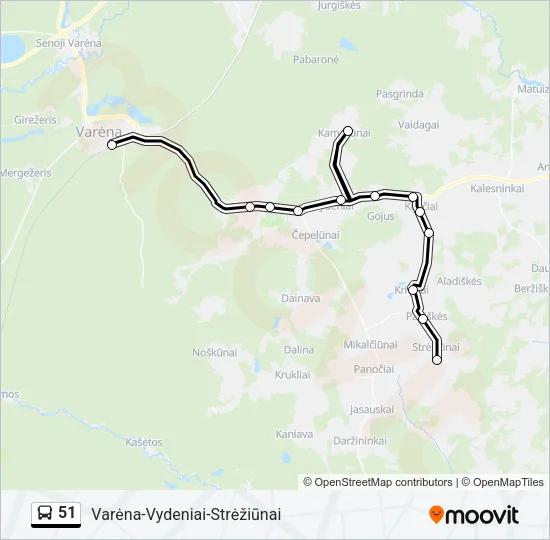 51 Bus Line Map