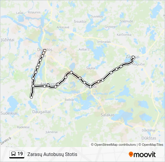 Автобус 19: карта маршрута