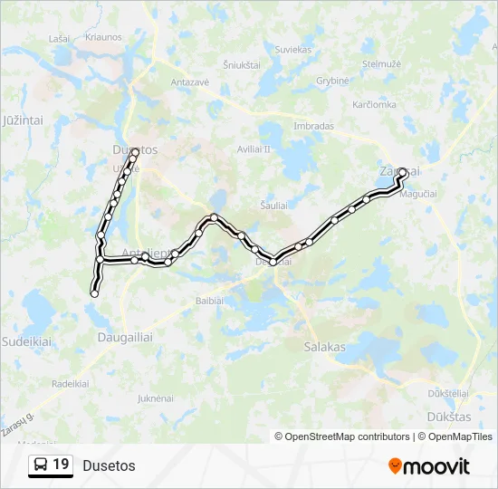 Автобус 19: карта маршрута