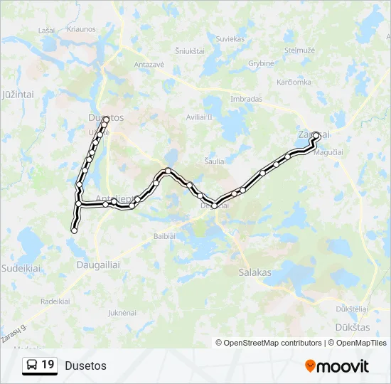 19 Bus Line Map