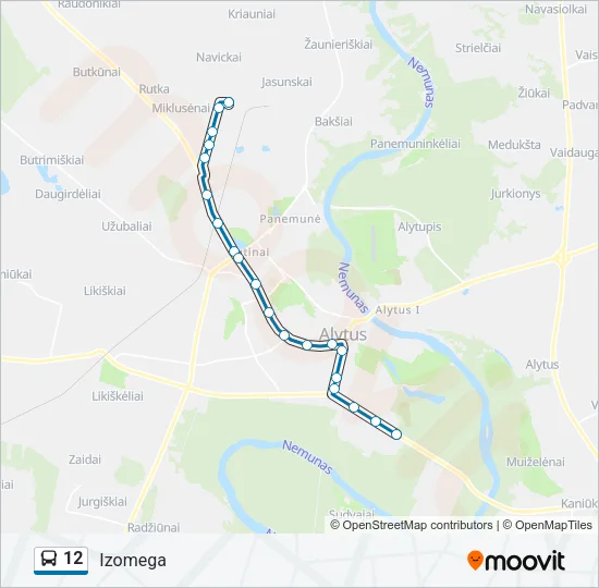 12 Bus Line Map