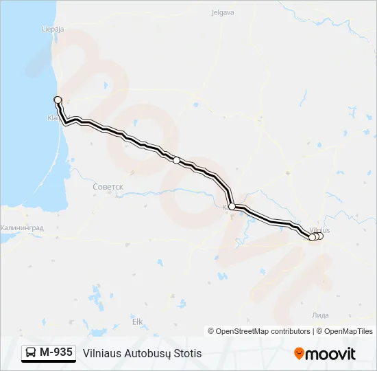 M-935 Bus Line Map