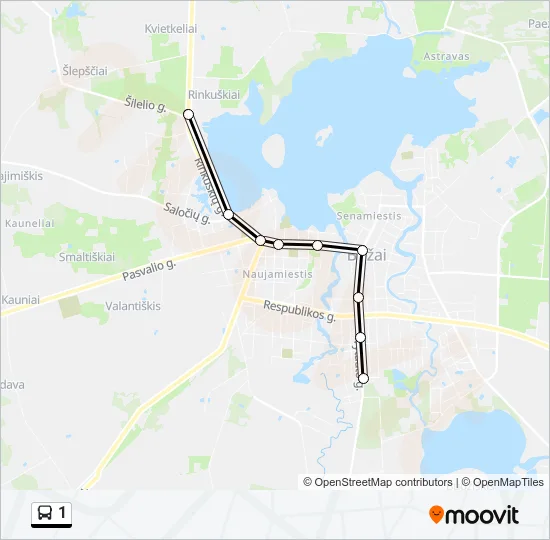 Автобус 1: карта маршрута