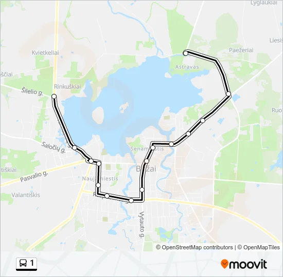 Автобус 1: карта маршрута